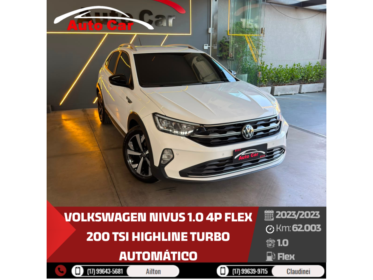 Nivus 1.0 4P FLEX 200 TSI HIGHLINE TURBO AUTOMÁTICO