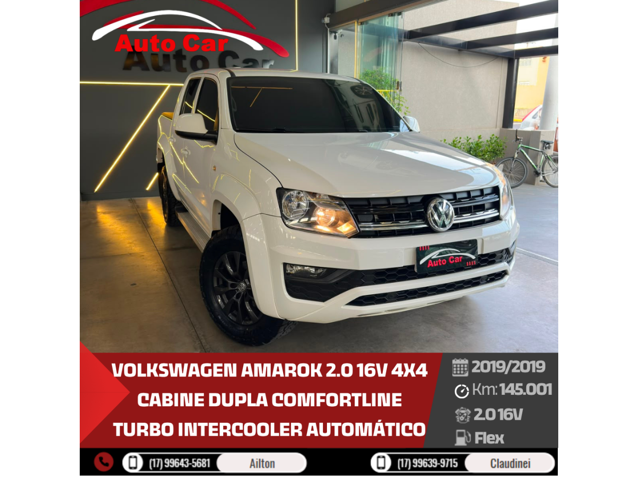 Amarok 2.0 16V 4X4 CABINE DUPLA COMFORTLINE TURBO INTERCOOLER AUTOMÁTICO