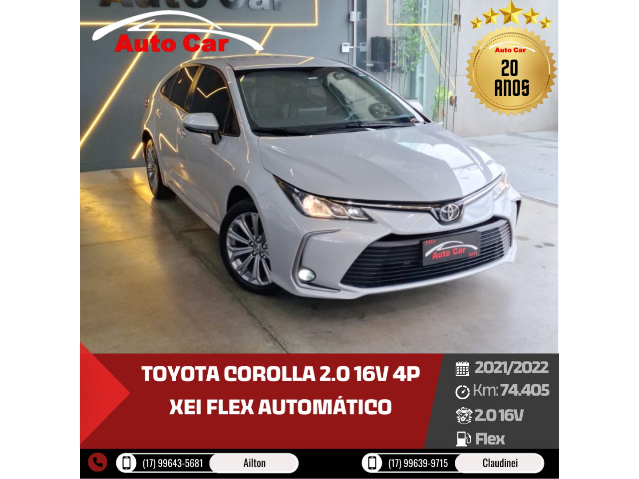 Corolla 2.0 16V 4P XEI FLEX AUTOMÁTICO
