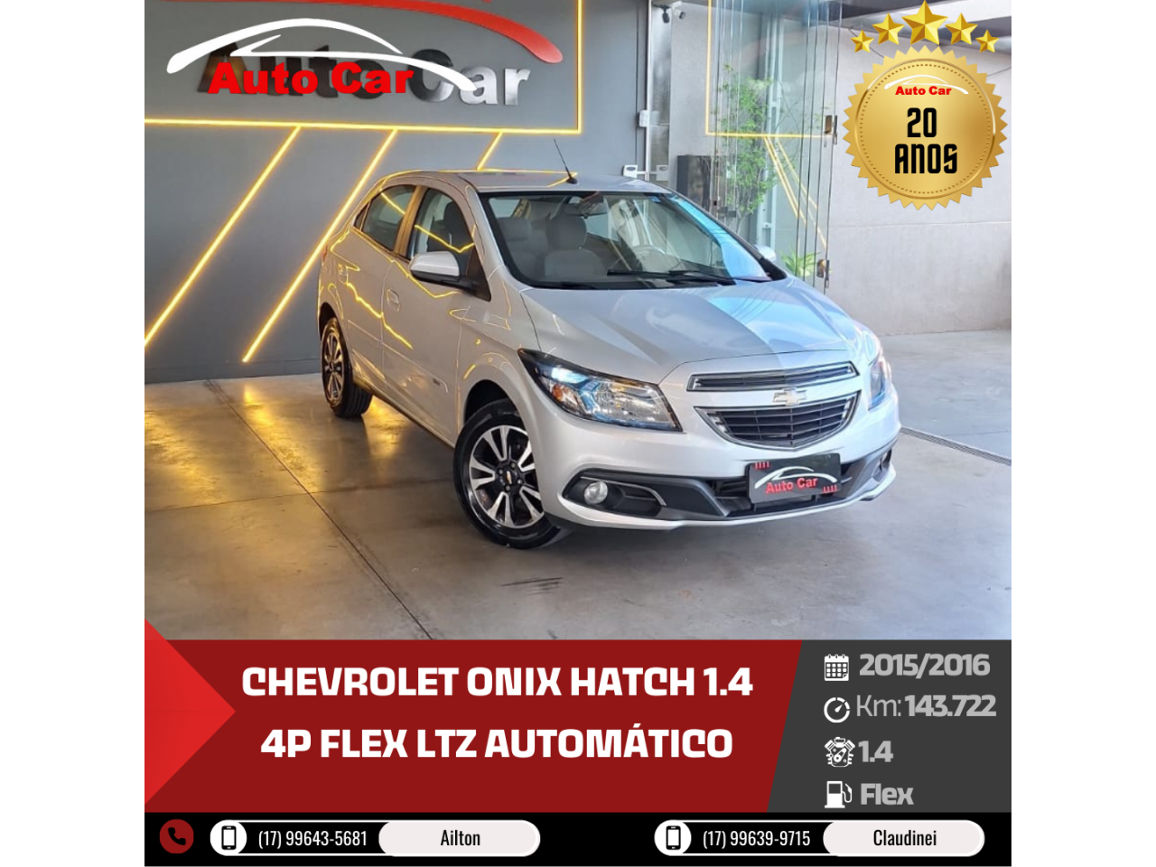 Onix Hatch 1.4 4P FLEX LTZ AUTOMÁTICO