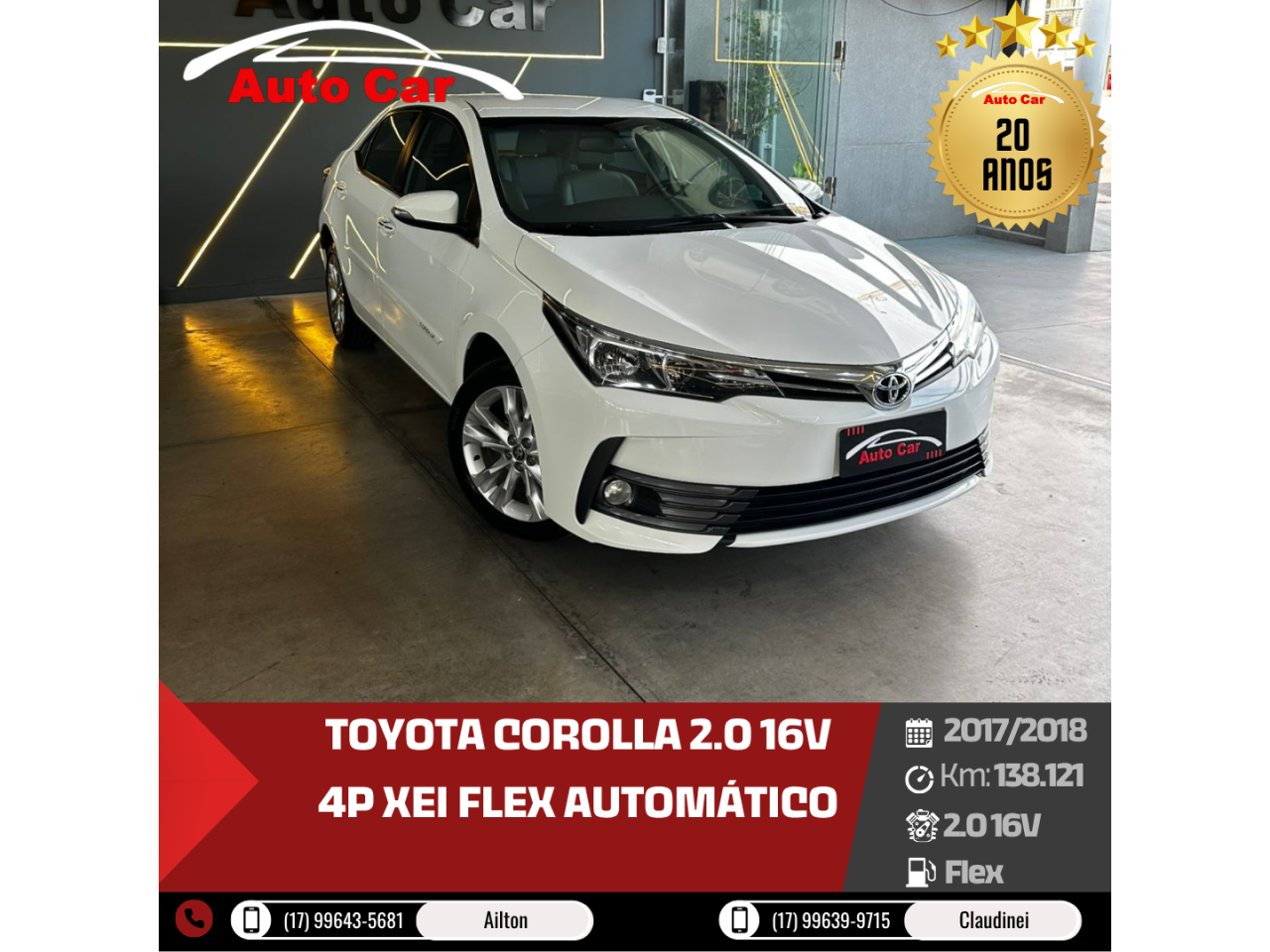 Corolla 2.0 16V 4P XEI FLEX AUTOMÁTICO