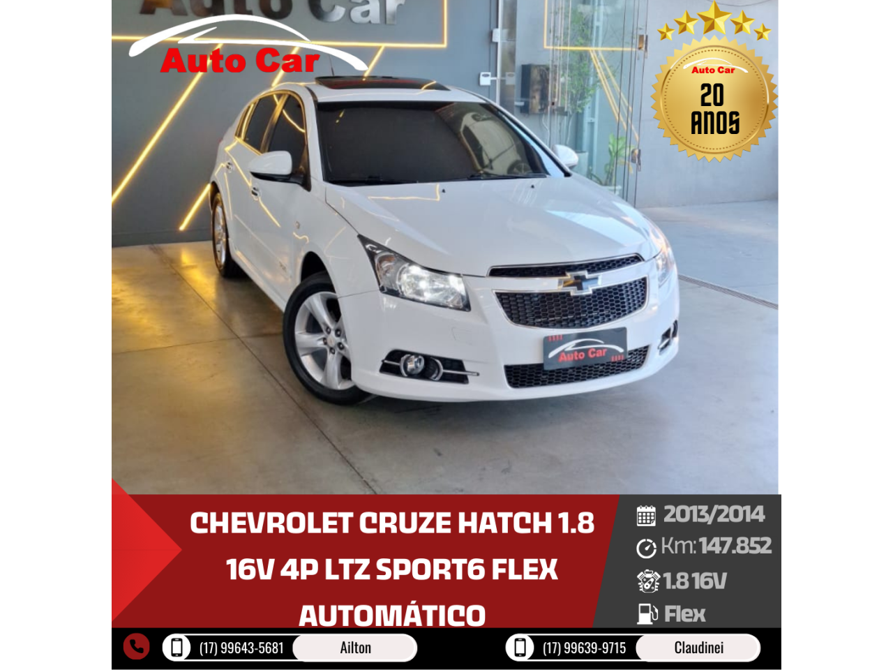 Cruze Hatch 1.8 16V 4P LTZ SPORT6 FLEX AUTOMÁTICO
