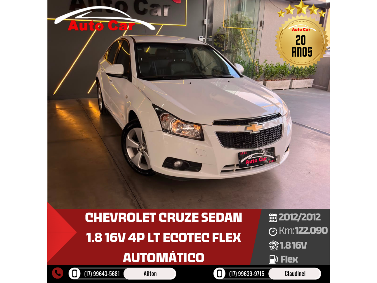 Cruze Sedan 1.8 16V 4P LT ECOTEC FLEX AUTOMÁTICO