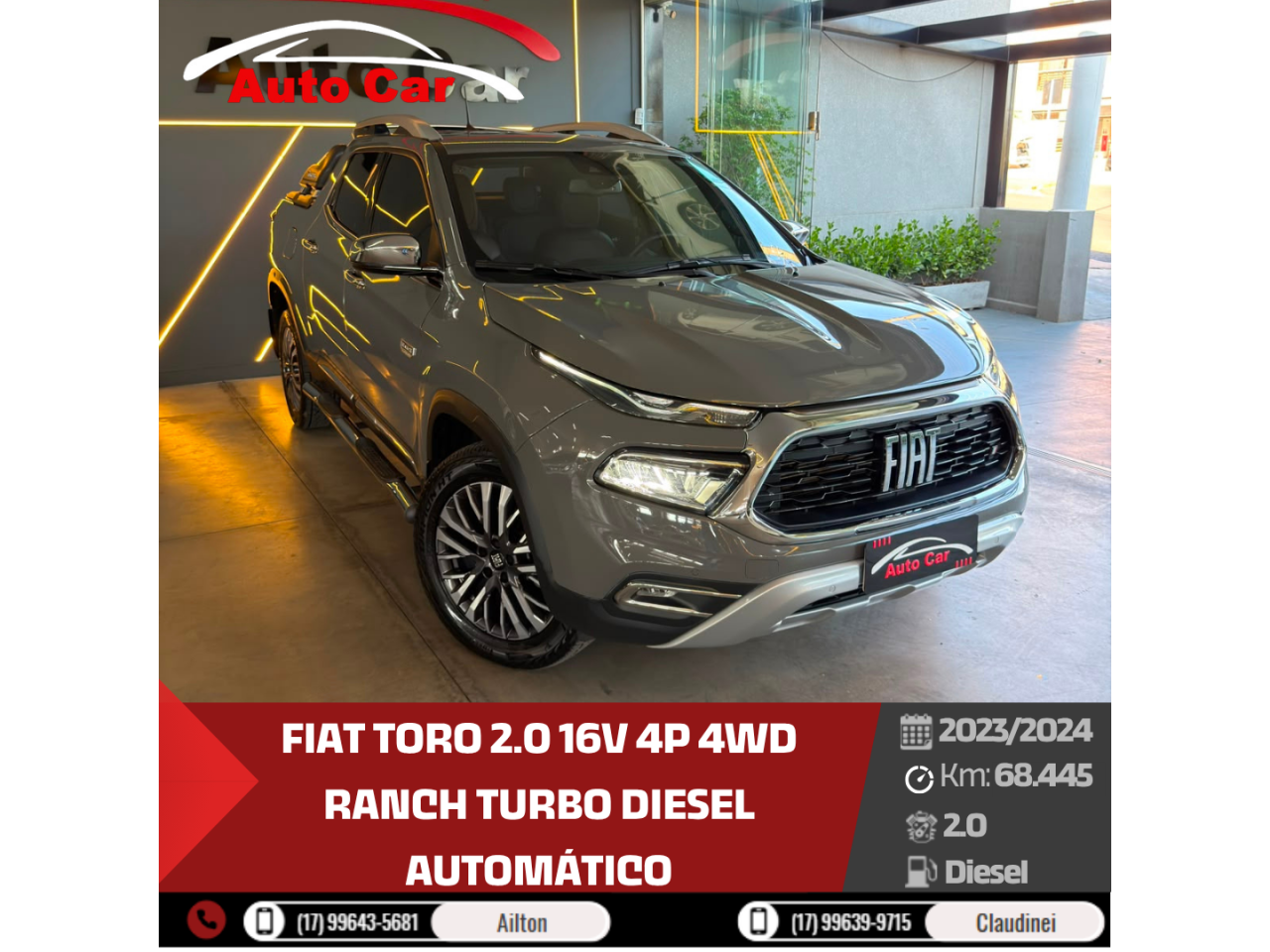 Toro 2.0 16V 4P 4WD RANCH TURBO DIESEL AUTOMÁTICO