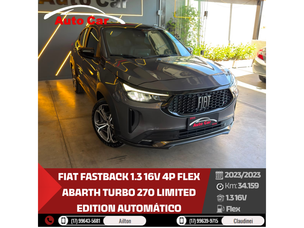 Fastback 1.3 16V 4P FLEX ABARTH TURBO 270 LIMITED EDITION AUTOMÁTICO