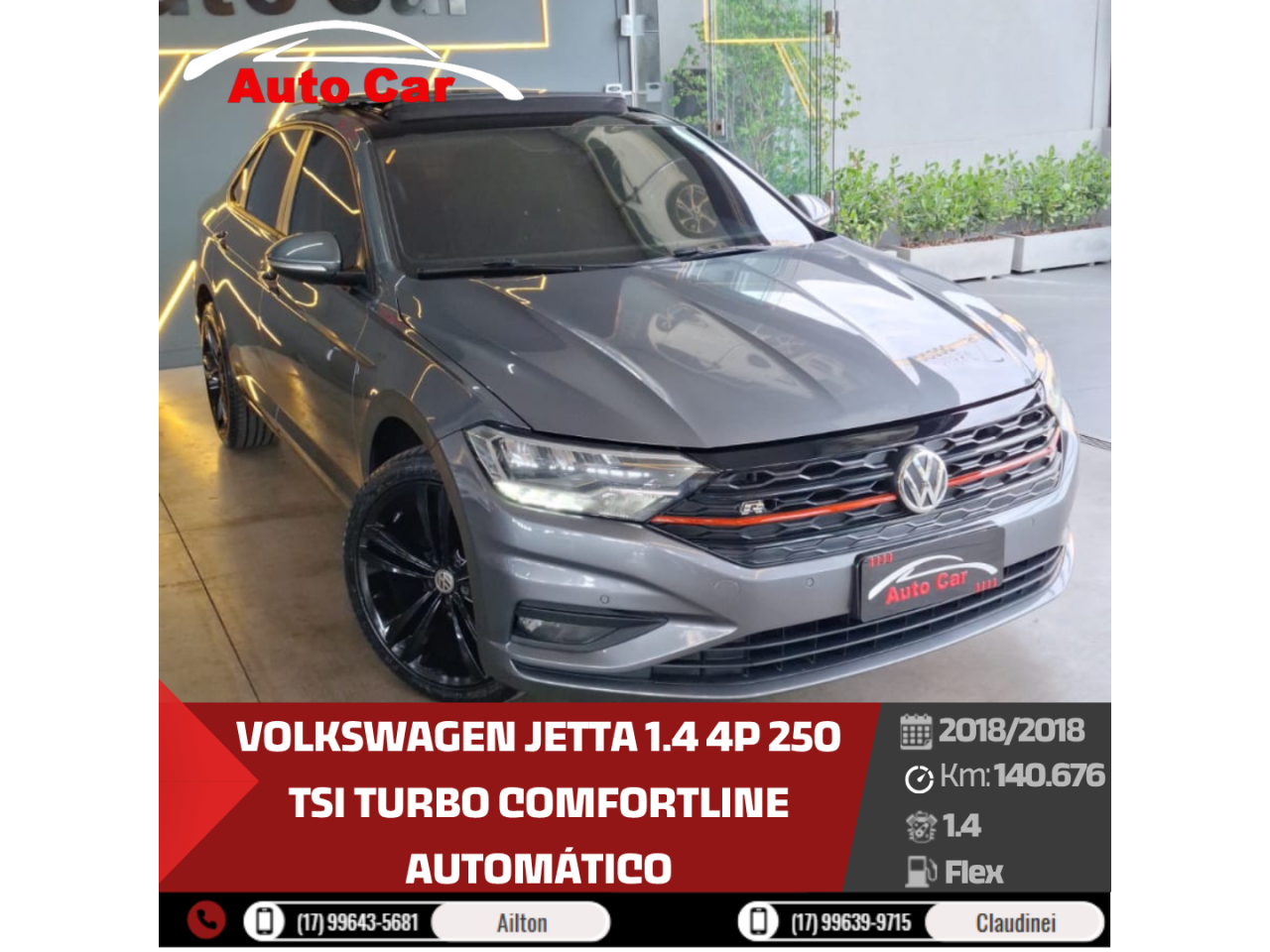 Jetta 1.4 4P 250 TSI TURBO COMFORTLINE AUTOMÁTICO