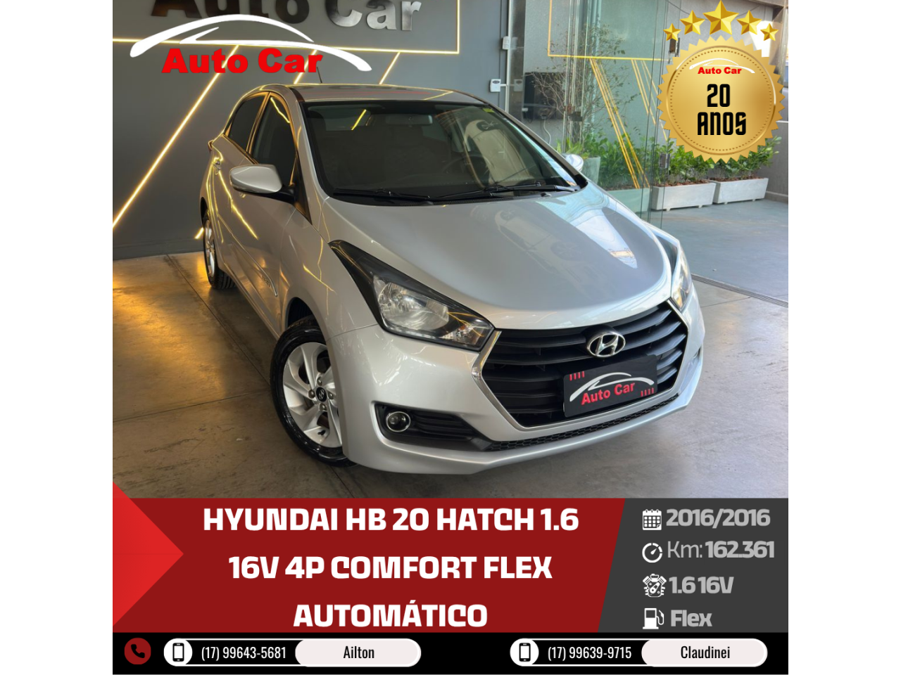 HB 20 Hatch 1.6 16V 4P COMFORT FLEX AUTOMÁTICO