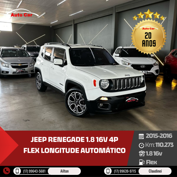Renegade 1.8 16V 4P FLEX LONGITUDE AUTOMÁTICO