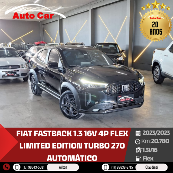FIAT Fastback 1.3 16V 4P FLEX LIMITED EDITION TURBO 270 AUTOMÁTICO