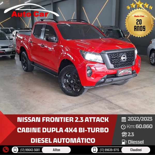 NISSAN Frontier 2.3 ATTACK CABINE DUPLA 4X4 BI-TURBO DIESEL AUTOMÁTICO