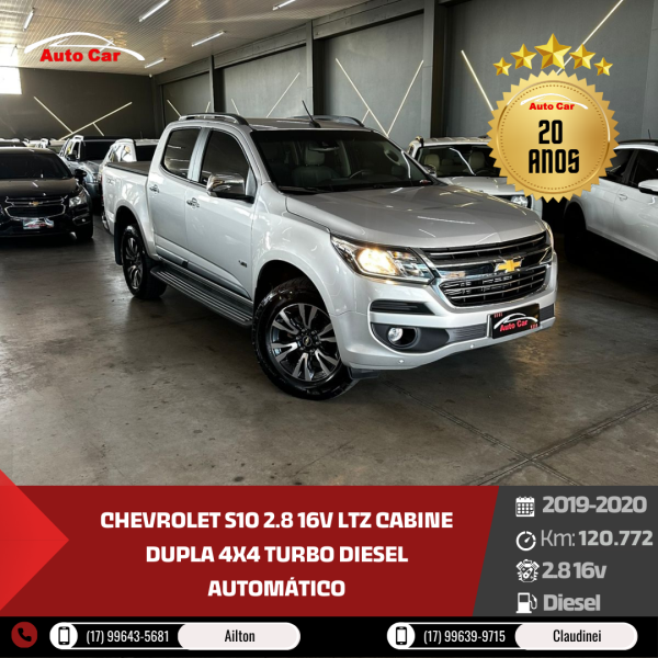 S10 2.8 16V LTZ CABINE DUPLA 4X4 TURBO DIESEL AUTOMÁTICO