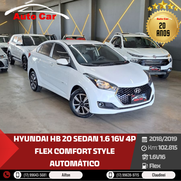 HB 20 Sedan 1.6 16V 4P FLEX COMFORT STYLE AUTOMÁTICO