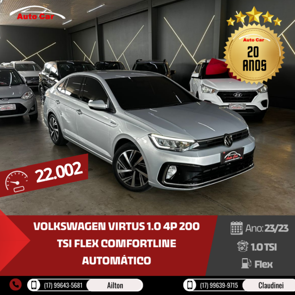 VOLKSWAGEN Virtus 1.0 4P 200 TSI FLEX COMFORTLINE AUTOMÁTICO