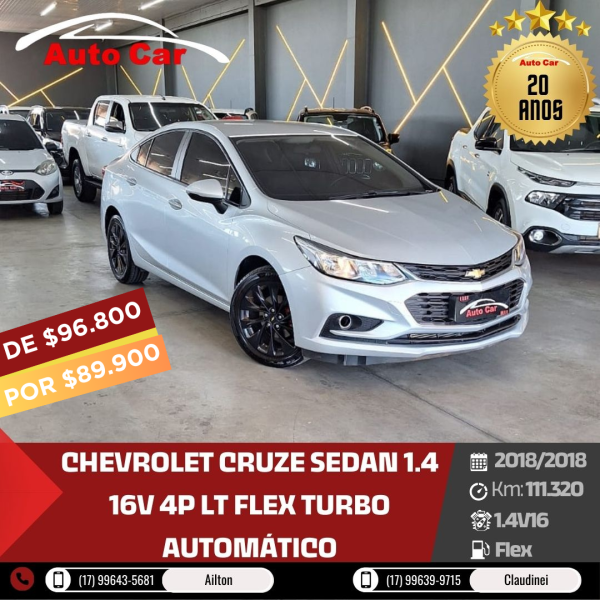 CHEVROLET Cruze Sedan 1.4 16V 4P LT FLEX TURBO AUTOMÁTICO