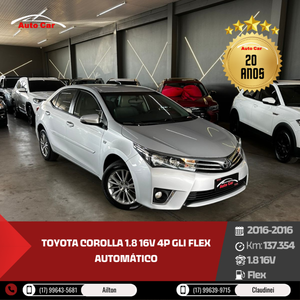 Corolla 1.8 16V 4P GLI FLEX AUTOMÁTICO