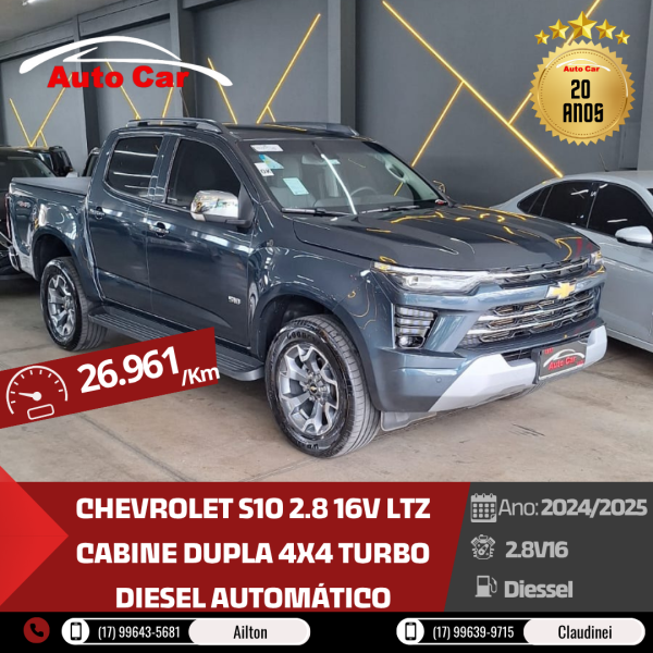CHEVROLET S10 2.8 16V LTZ CABINE DUPLA 4X4 TURBO DIESEL AUTOMÁTICO