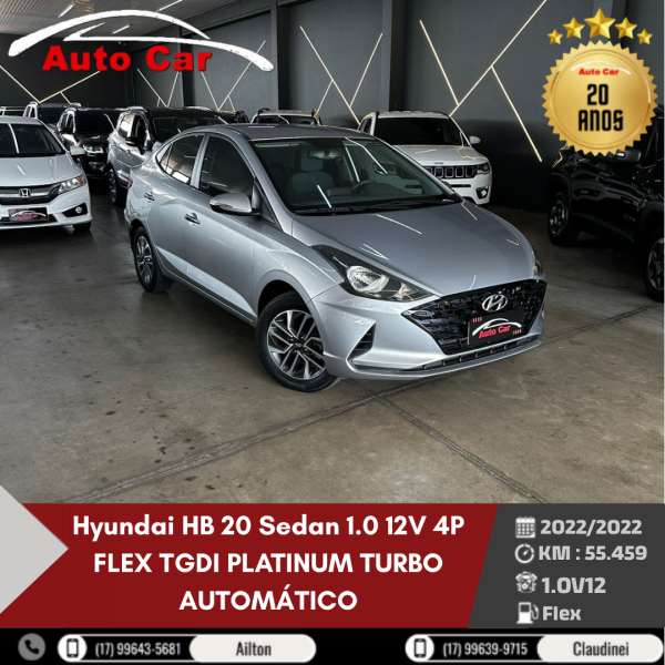 HB 20 Sedan 1.0 12V 4P FLEX TGDI PLATINUM TURBO AUTOMÁTICO