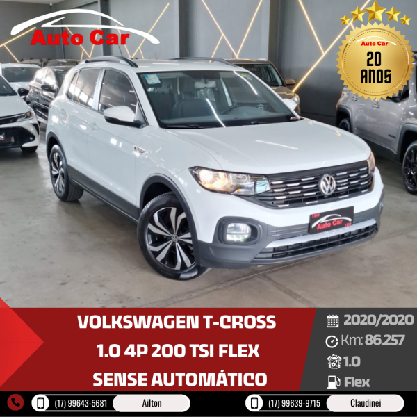 VOLKSWAGEN T-Cross 1.0 4P 200 TSI FLEX SENSE AUTOMÁTICO