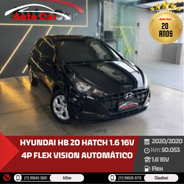 HYUNDAI HB 20 Hatch 1.6 16V 4P FLEX VISION AUTOMÁTICO