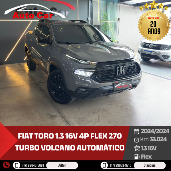 Toro 1.3 16V 4P FLEX 270 TURBO VOLCANO AUTOMÁTICO