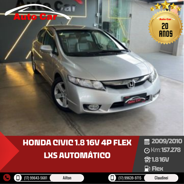 HONDA Civic 1.8 16V 4P FLEX LXS AUTOMÁTICO