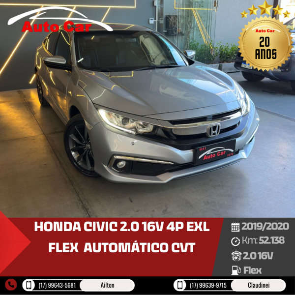 Civic 2.0 16V 4P EXL FLEX  AUTOMÁTICO CVT