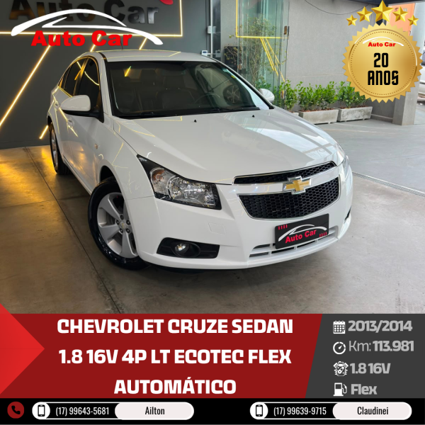 CHEVROLET Cruze Sedan 1.8 16V 4P LT ECOTEC FLEX AUTOMÁTICO