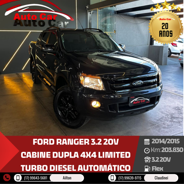 FORD Ranger 3.2 20V CABINE DUPLA 4X4 LIMITED TURBO DIESEL AUTOMÁTICO