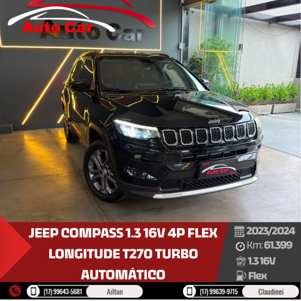 Compass 1.3 16V 4P FLEX LONGITUDE T270 TURBO AUTOMÁTICO