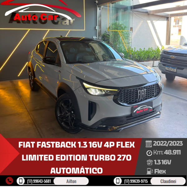 FIAT Fastback 1.3 16V 4P FLEX LIMITED EDITION TURBO 270 AUTOMÁTICO