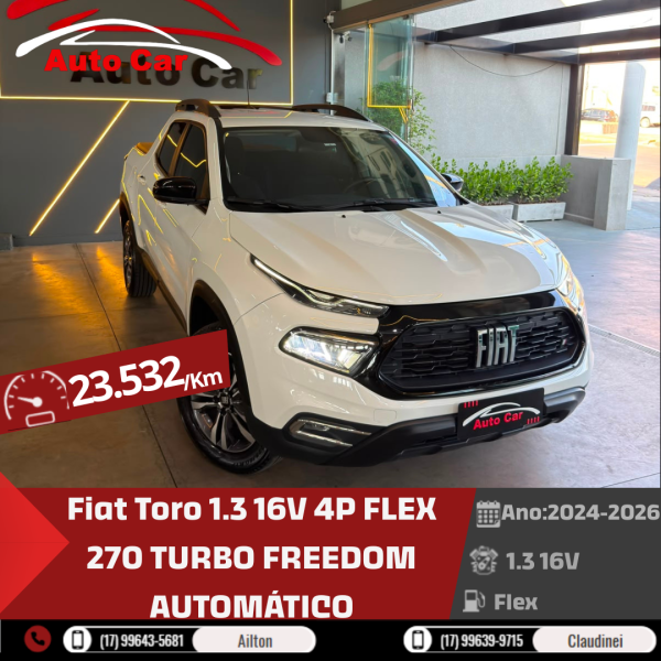 FIAT Toro 1.3 16V 4P FLEX 270 TURBO FREEDOM AUTOMÁTICO