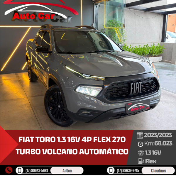 FIAT Toro 1.3 16V 4P FLEX 270 TURBO VOLCANO AUTOMÁTICO