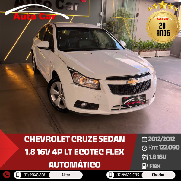 CHEVROLET Cruze Sedan 1.8 16V 4P LT ECOTEC FLEX AUTOMÁTICO