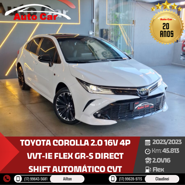 TOYOTA Corolla 2.0 16V 4P VVT-IE FLEX GR-S DIRECT SHIFT AUTOMÁTICO CVT