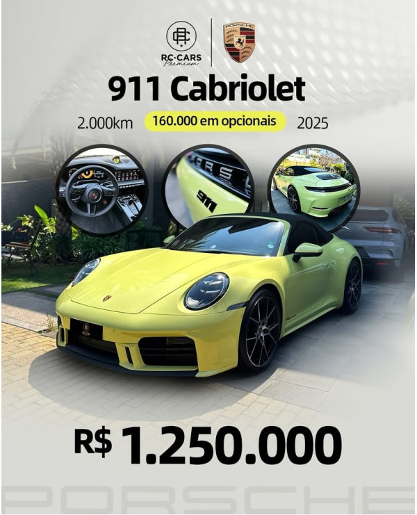 911 Cabriolet 3.0 24V H6 CARRERA PDK AUTOMÁTICO