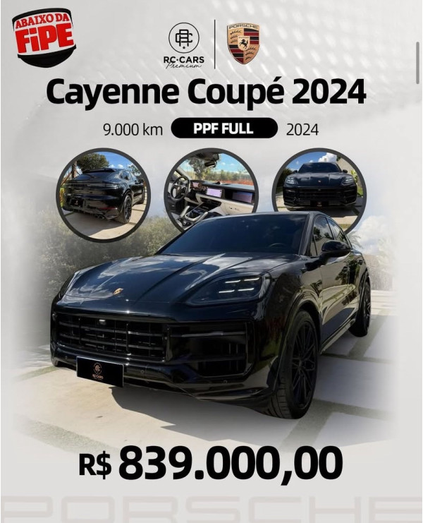 Cayenne 3.0 V6 24V 4P AWD COUPÉ TURBO AUTOMÁTICO TIPTRONIC