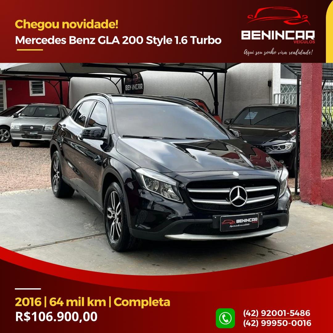 GLA 200 1.6 16V 4P FLEX CGI STYLE TURBO AUTOMÁTICO