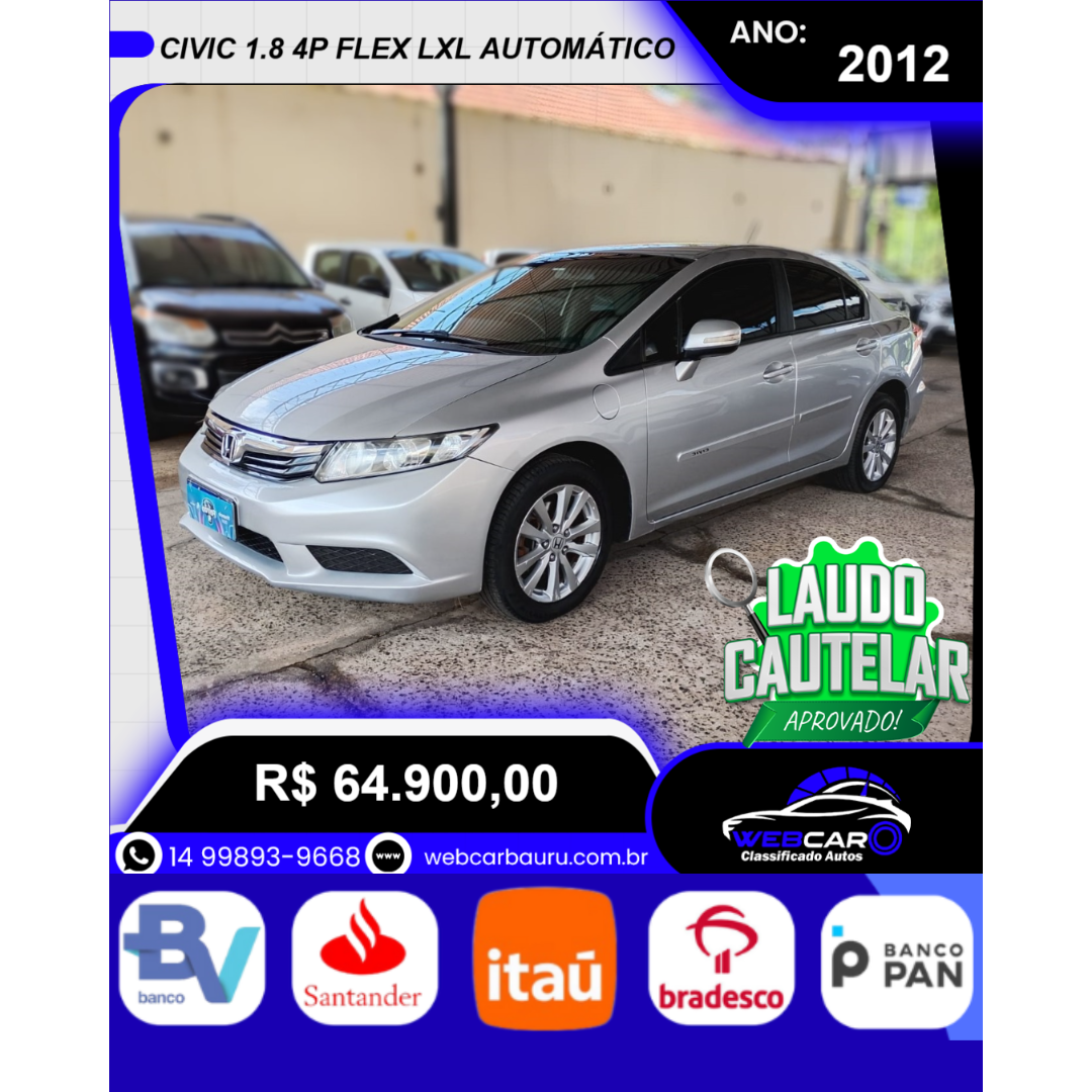 Civic 1.8 16V 4P FLEX LXL AUTOMÁTICO