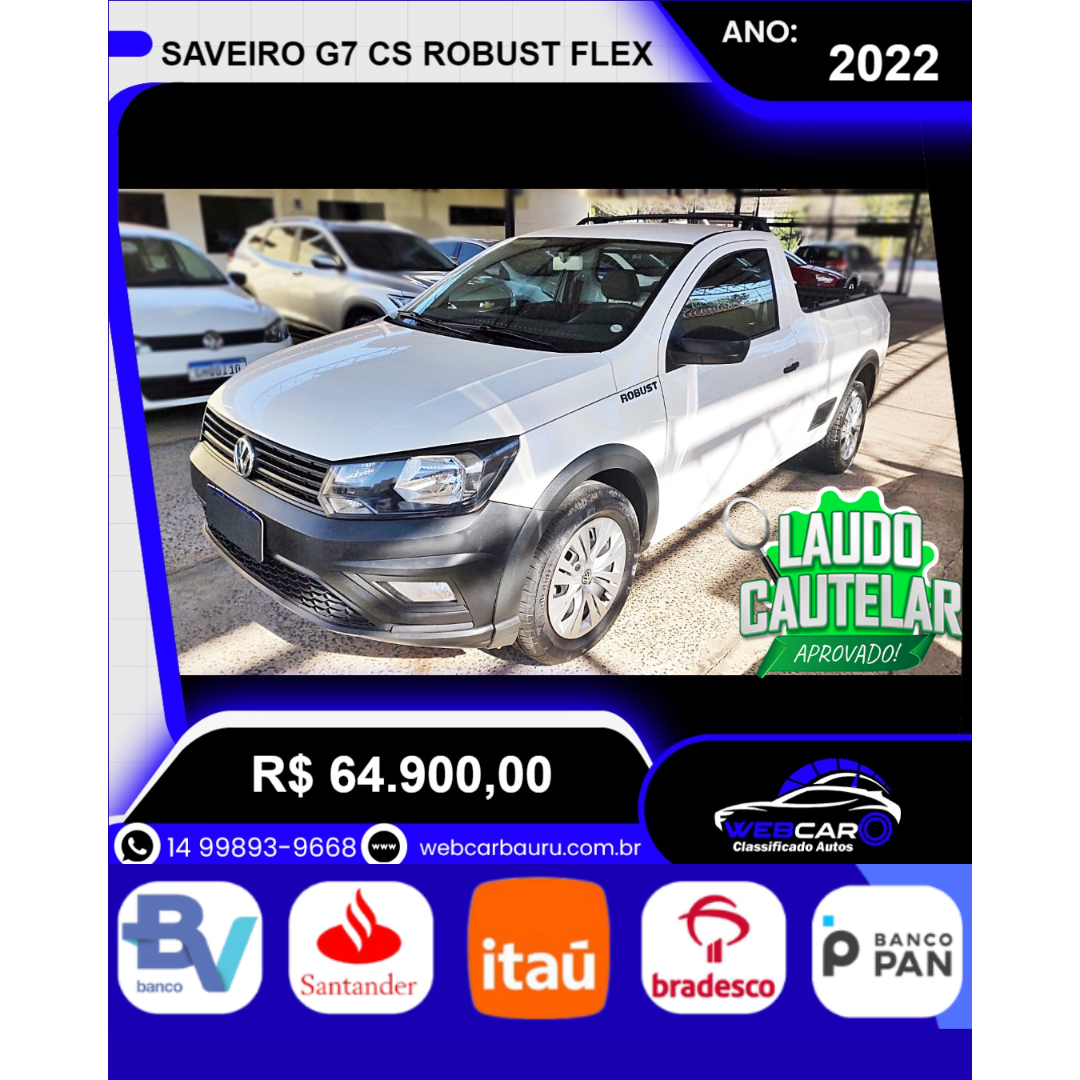 Saveiro 1.6 G7 CABINE SIMPLES ROBUST FLEX