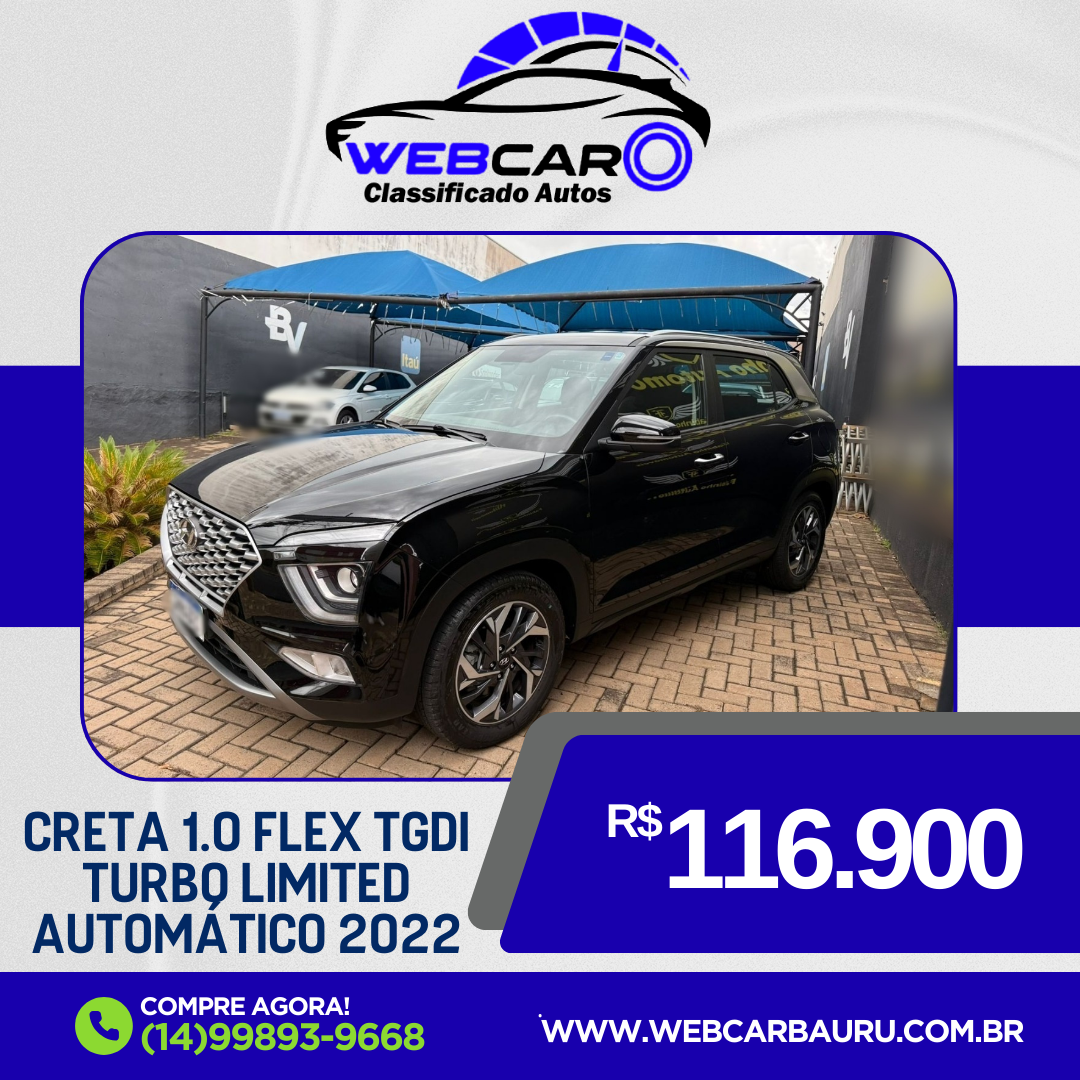 Creta 1.0 12V 4P FLEX TGDI TURBO LIMITED AUTOMÁTICO