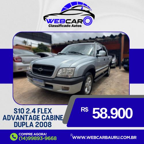 CHEVROLET S10 2.4 FLEX ADVANTAGE CABINE DUPLA