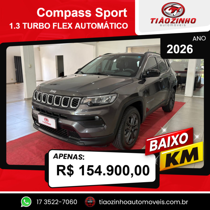 Compass 1.3 16V 4P FLEX SPORT T270 TURBO AUTOMÁTICO