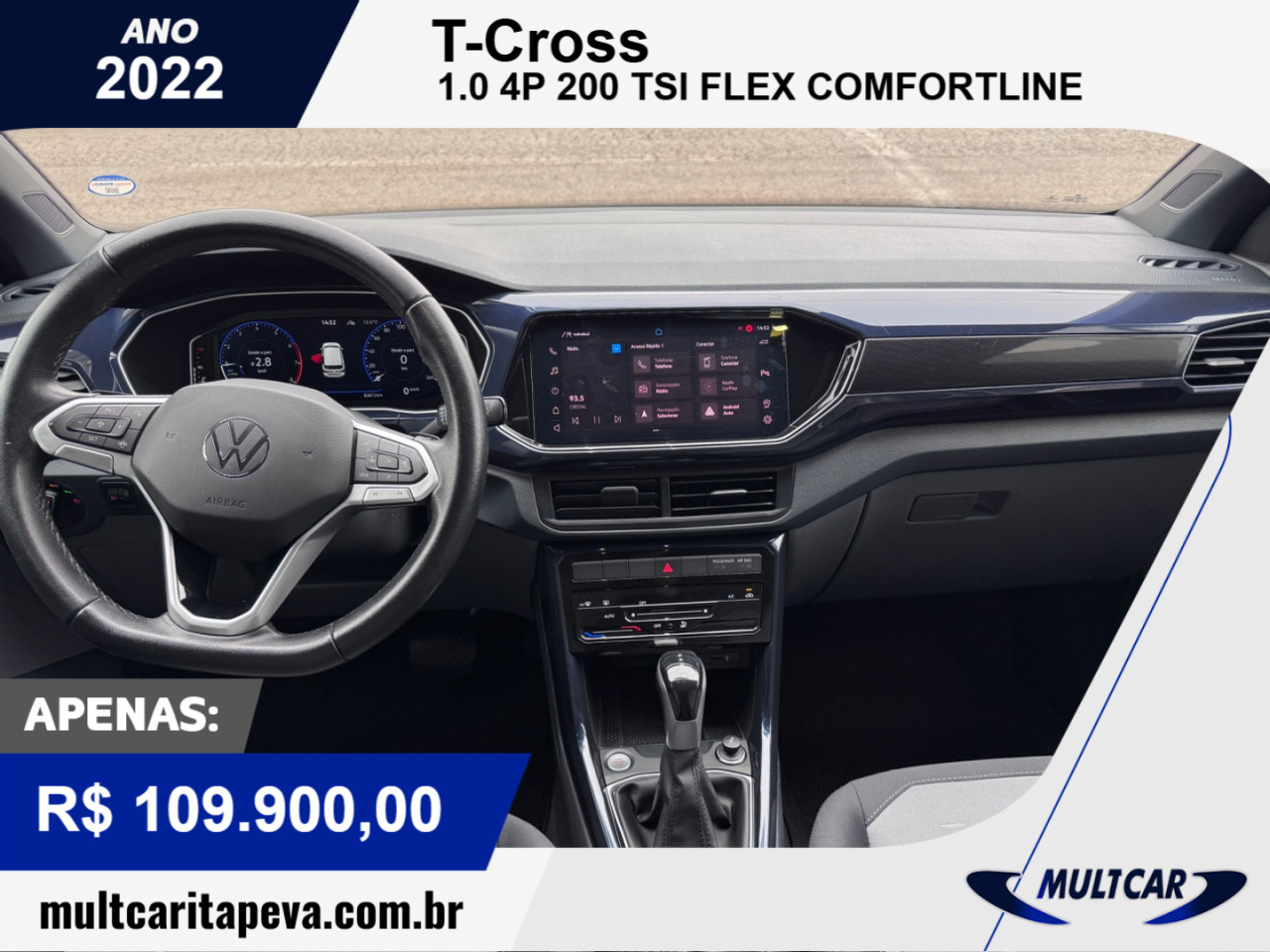 T-Cross 1.0 4P 200 TSI FLEX COMFORTLINE AUTOMÁTICO