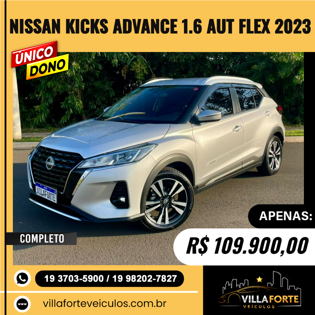 Kicks 1.6 16V 4P FLEX ADVANCE XTRONIC AUTOMÁTICO CVT